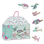 Zestaw kreatywny do tworzenia biżuterii Brokatowe spinki do włosów Pieski i kotki 5+ / Janod