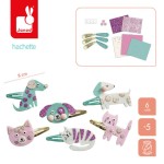 Zestaw kreatywny do tworzenia biżuterii Brokatowe spinki do włosów Pieski i kotki 5+ / Janod