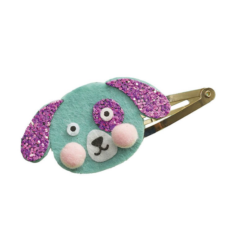 Zestaw kreatywny do tworzenia biżuterii Brokatowe spinki do włosów Pieski i kotki 5+ / Janod