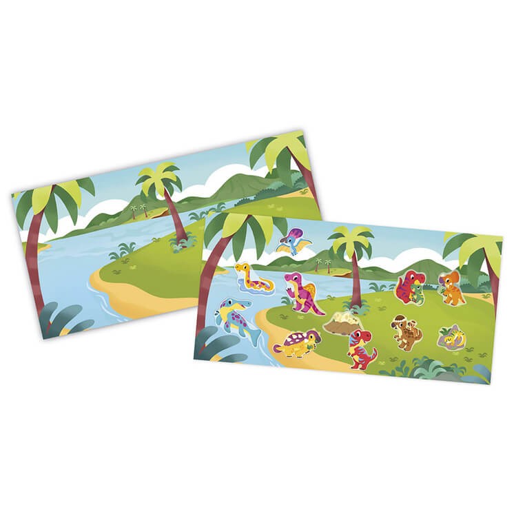 Multizestaw kreatywny 2-latka My arts & crafts Grube naklejki wielorazowe Dinozaury 2+ / Janod