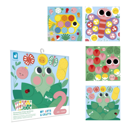 Multizestaw kreatywny 2-latka My arts & crafts Okrągłe naklejki Wokół stawu 2+ / Janod