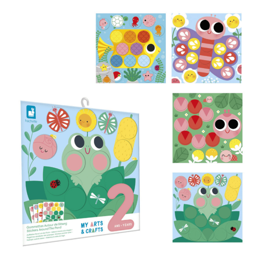 Multizestaw kreatywny 2-latka My arts & crafts Okrągłe naklejki Wokół stawu 2+ / Janod