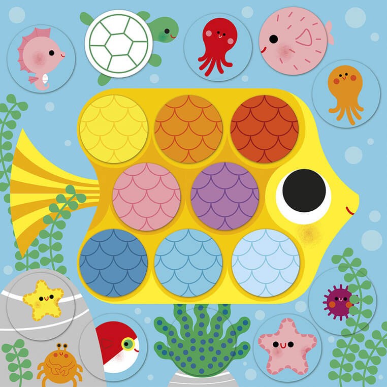 Multizestaw kreatywny 2-latka My arts & crafts Okrągłe naklejki Wokół stawu 2+ / Janod