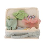 Laleczka Lara w torebce z zestawem ubranek - Brown / Bloomingville Mini