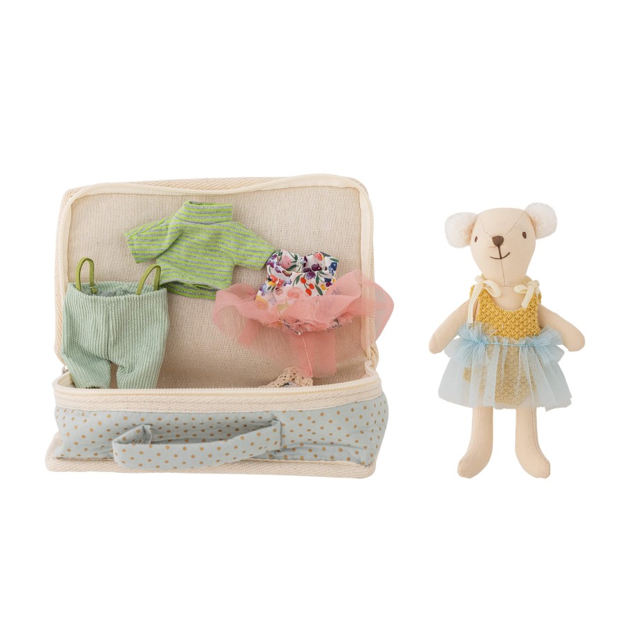Laleczka Lara w torebce z zestawem ubranek - Brown / Bloomingville Mini