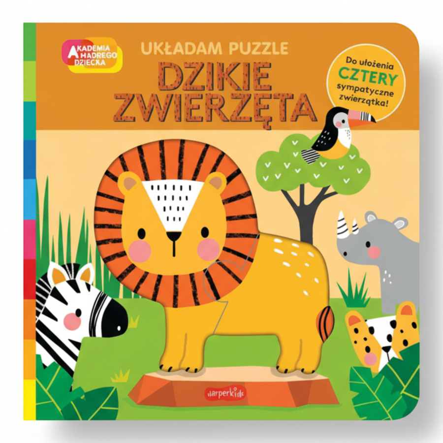 Dzikie zwierzęta. Akademia Mądrego Dziecka. Układam puzzle / HarperCollins