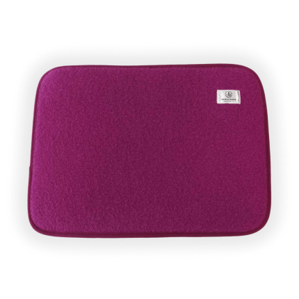 Płaska poduszka z wełny merino FUKSJA / Simple Wool