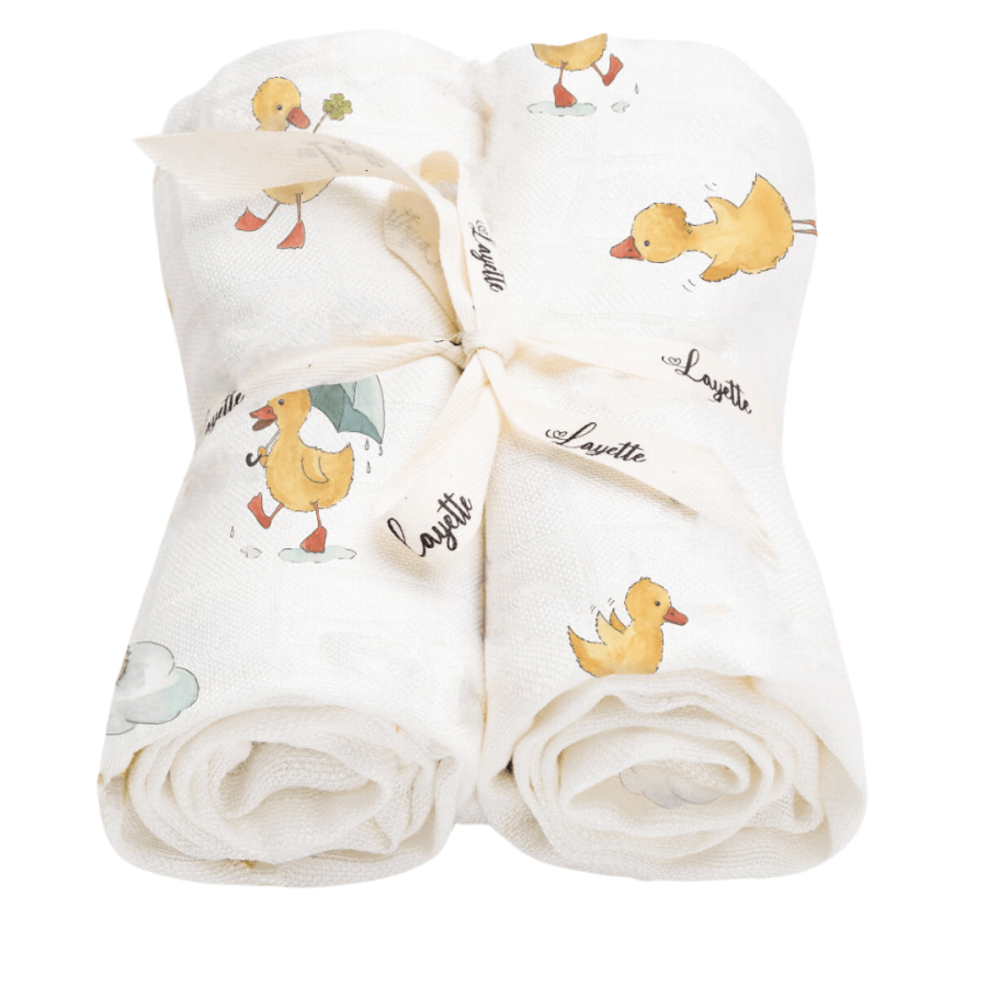 Pieluszki bambusowe 2 szt. LUCKY DUCKY / Layette