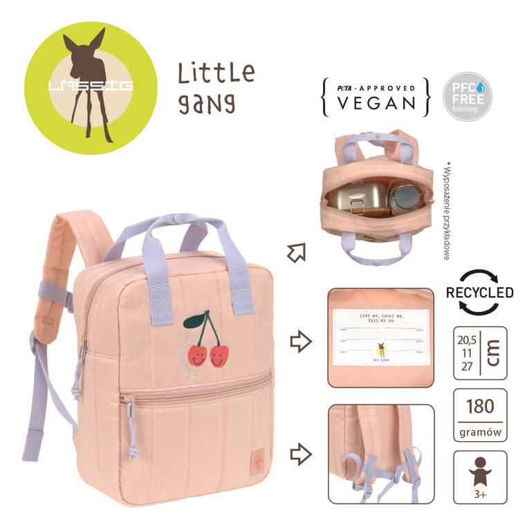 Plecak mini kwadratowy Little Gang Cherry peach / Lassig