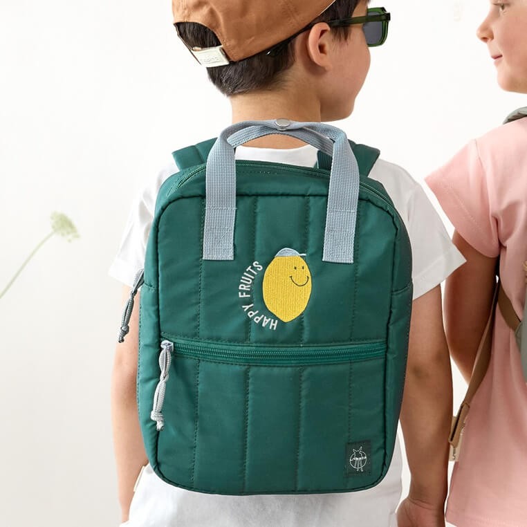 Plecak mini kwadratowy Little Gang Lemon dark green / Lassig
