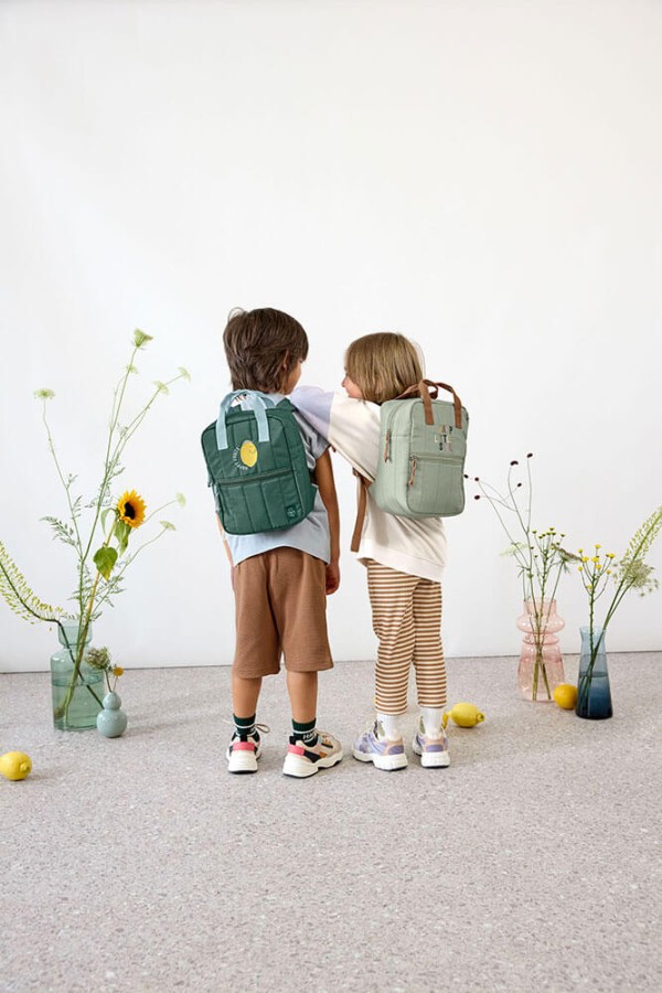 Plecak mini kwadratowy Little Gang Lemon dark green / Lassig
