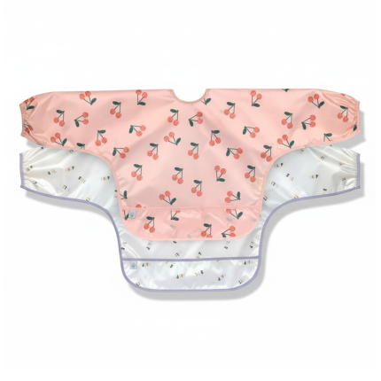 Zestaw śliniaków z długim rękawem 2szt. 6m+ Happy Fruits Cherry / Lassig