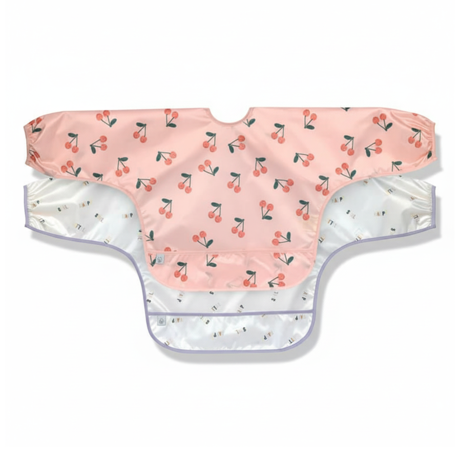 Zestaw śliniaków z długim rękawem 2szt. 6m+ Happy Fruits Cherry / Lassig