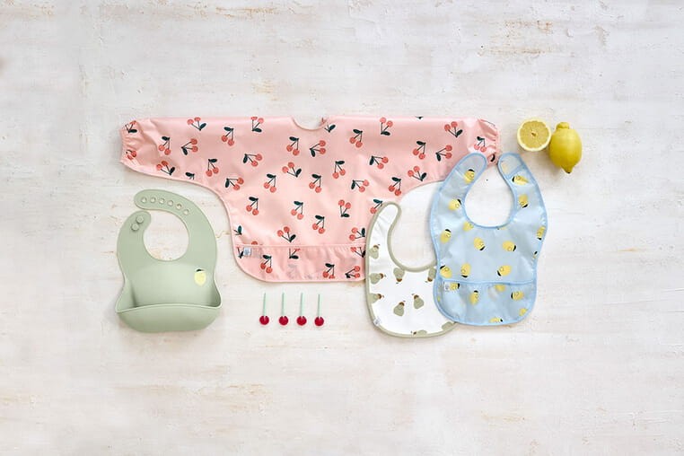 Zestaw śliniaków z długim rękawem 2szt. 6m+ Happy Fruits Cherry / Lassig