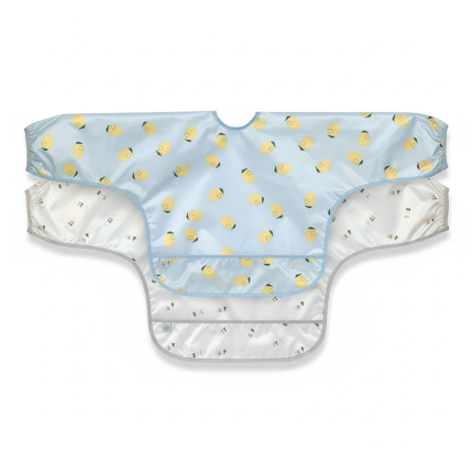 Zestaw śliniaków z długim rękawem 2szt. 6m+ Happy Fruits Lemon / Lassig