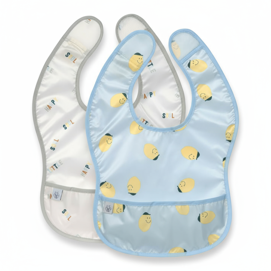 Zestaw śliniaków wodoodpornych 2szt. 6m+ Happy Fruits Lemon / Lassig