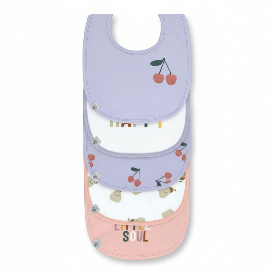 Zestaw śliniaków bawełnianych 5szt. 3m+ Happy Fruits Cherry / Lassig