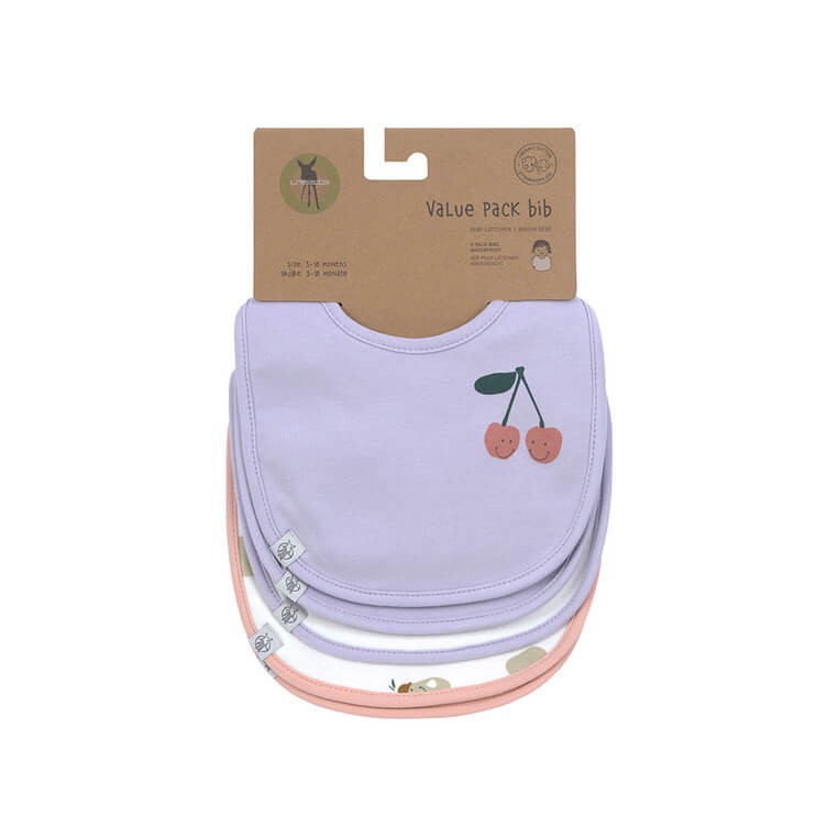 Zestaw śliniaków bawełnianych 5szt. 3m+ Happy Fruits Cherry / Lassig