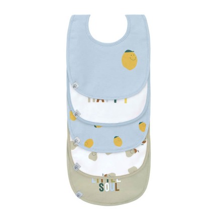 Zestaw śliniaków bawełnianych 5szt. 3m+ Happy Fruits Lemon / Lassig