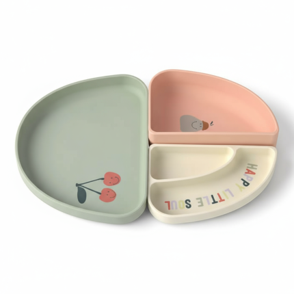 Zestaw silikonowych naczyń 3 el. Happy Fruit Cherry / Lassig