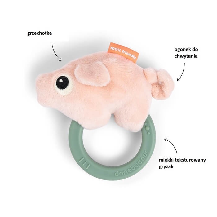Grzechotka z gryzakiem Świnka Pigee / Done by Deer