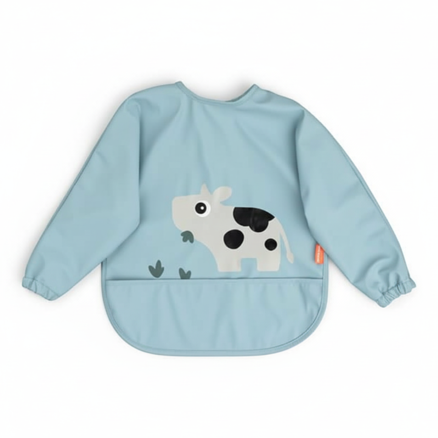 Śliniak z rękawami 6-18m Tiny Farm Blue / Done by Deer