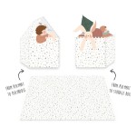 Dwustronna mata piankowa EEVAA 3w1 Alphabet, Terrazzo / Play&Go