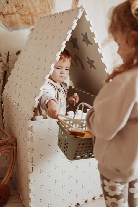 Dwustronna mata piankowa EEVAA 3w1 Numbers, Dots / Play&Go