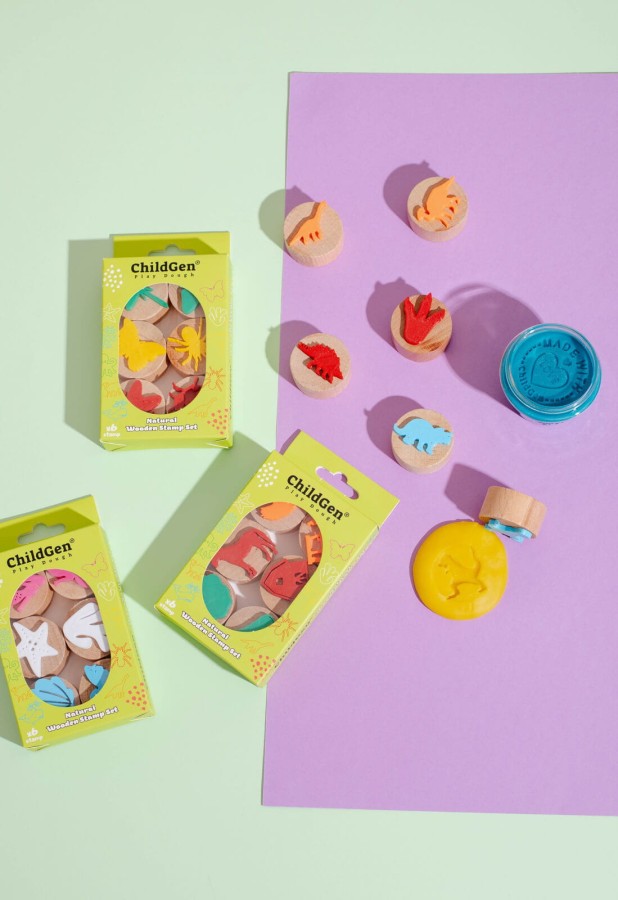 Zestaw drewniane stemple 6 szt. DINOZAURY / ChildGen