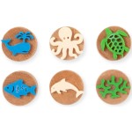 Zestaw drewniane stemple 6 szt. MORSKIE ZWIERZĘTA / ChildGen