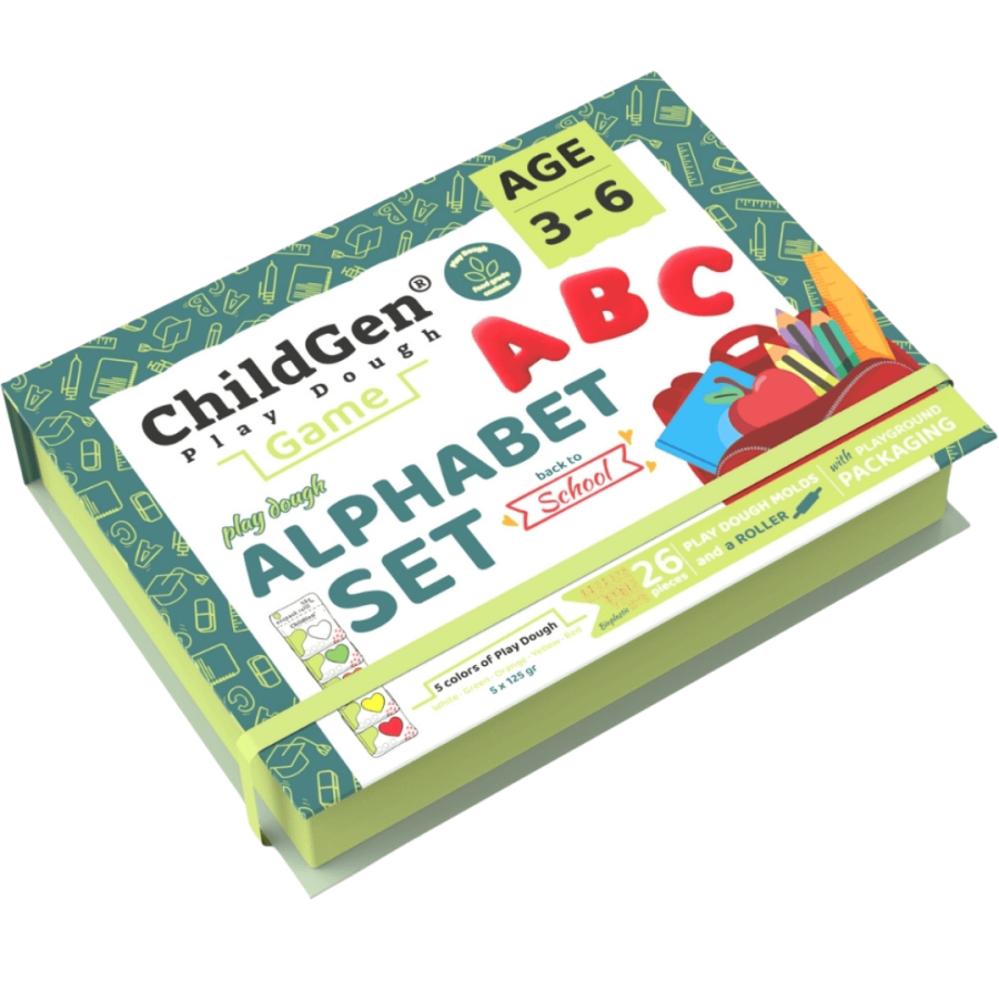 Zestaw kreatywny ALFABET, 100% naturalna ciastolina i akcesoria / ChildGen