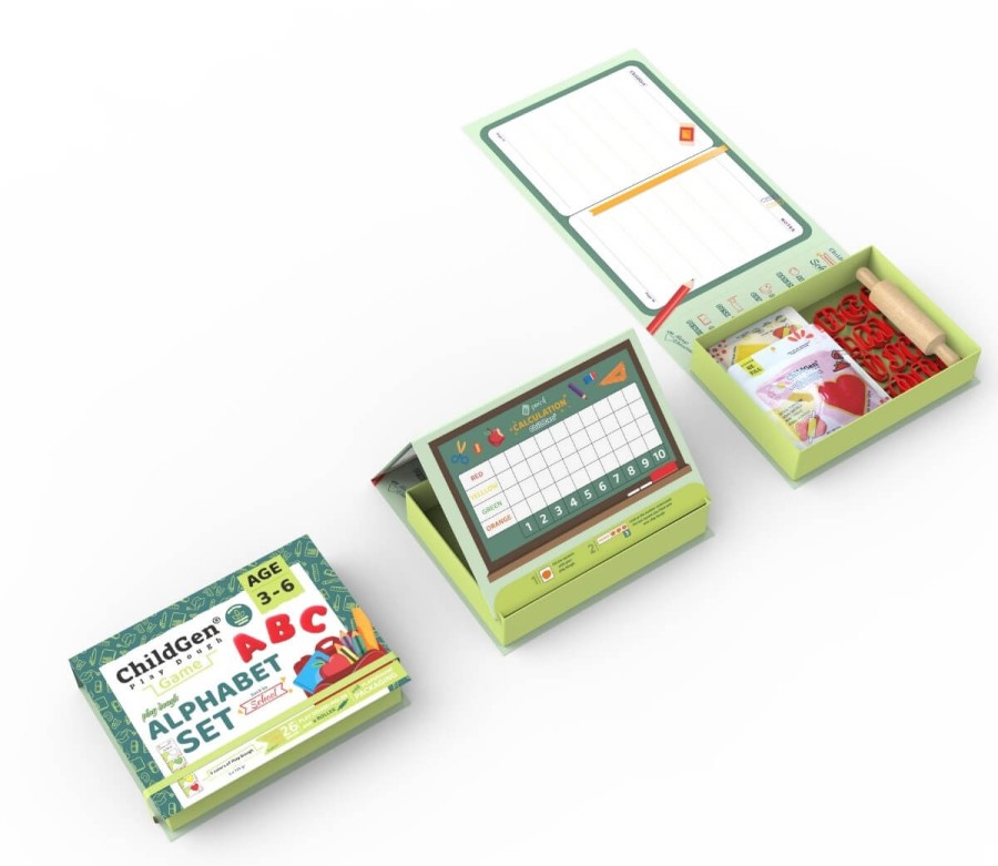 Zestaw kreatywny ALFABET, 100% naturalna ciastolina i akcesoria / ChildGen