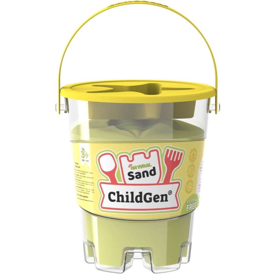 Piasek kinetyczny z foremką, 100% naturalny, 500g, kolor ŻÓŁTY / ChildGen
