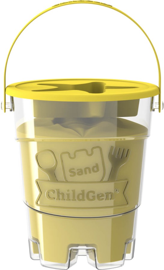Piasek kinetyczny z foremką, 100% naturalny, 500g, kolor ŻÓŁTY / ChildGen