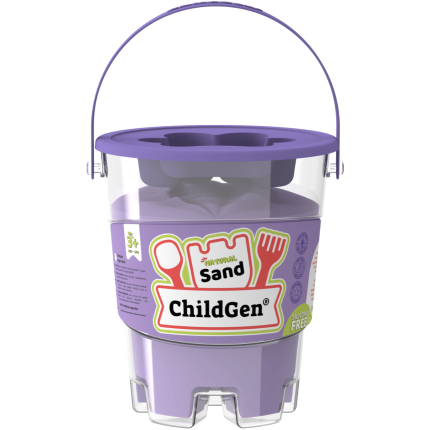 Piasek kinetyczny z foremką, 100% naturalny, 500g, kolor FIOLETOWY / ChildGen