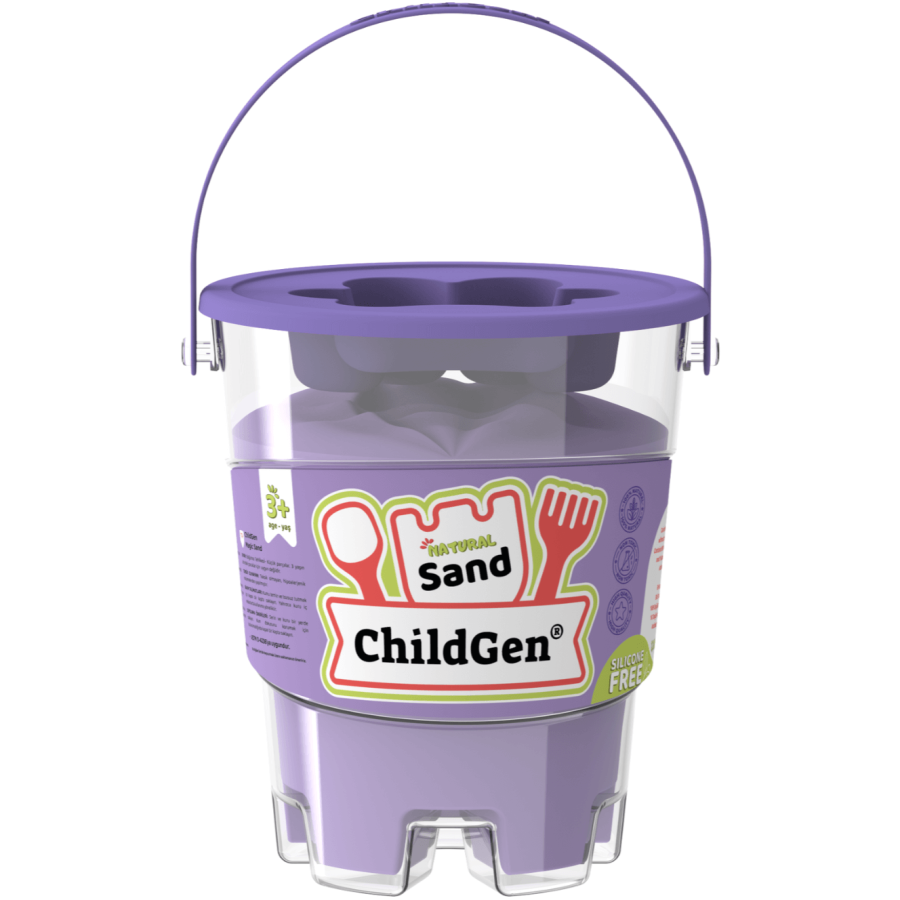 Piasek kinetyczny z foremką, 100% naturalny, 500g, kolor FIOLETOWY / ChildGen