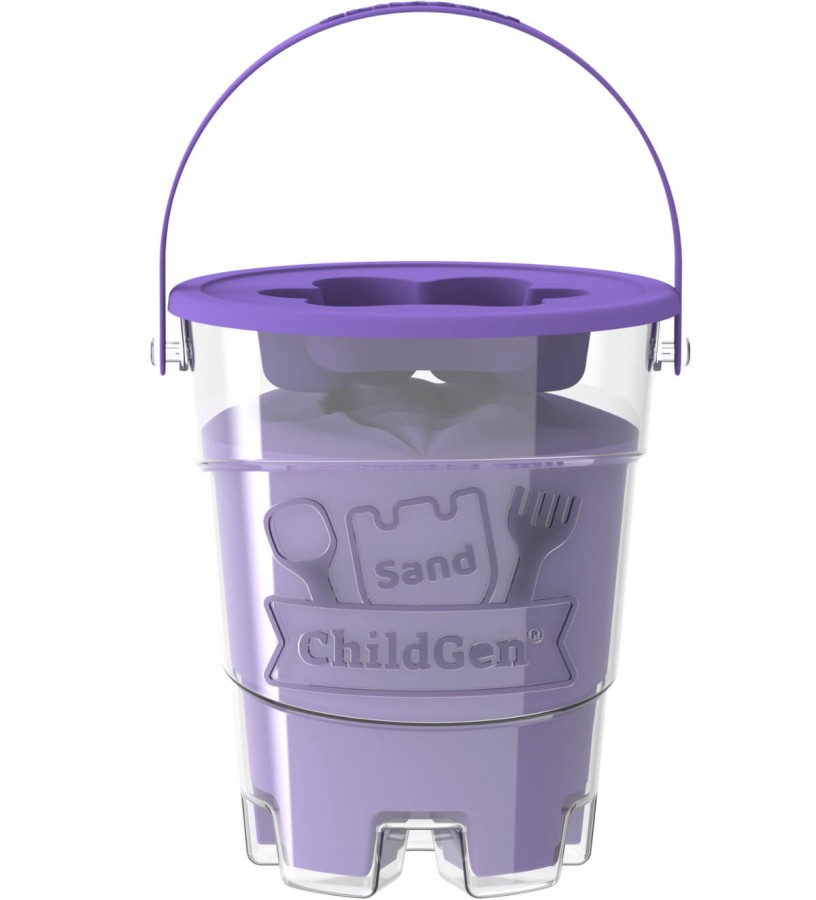 Piasek kinetyczny z foremką, 100% naturalny, 500g, kolor FIOLETOWY / ChildGen