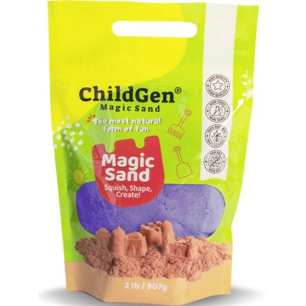 Piasek kinetyczny, 100% NATURALNY SKŁAD - opakowanie re-fill uzupełniające 907g, kolor fioletowy / ChildGen
