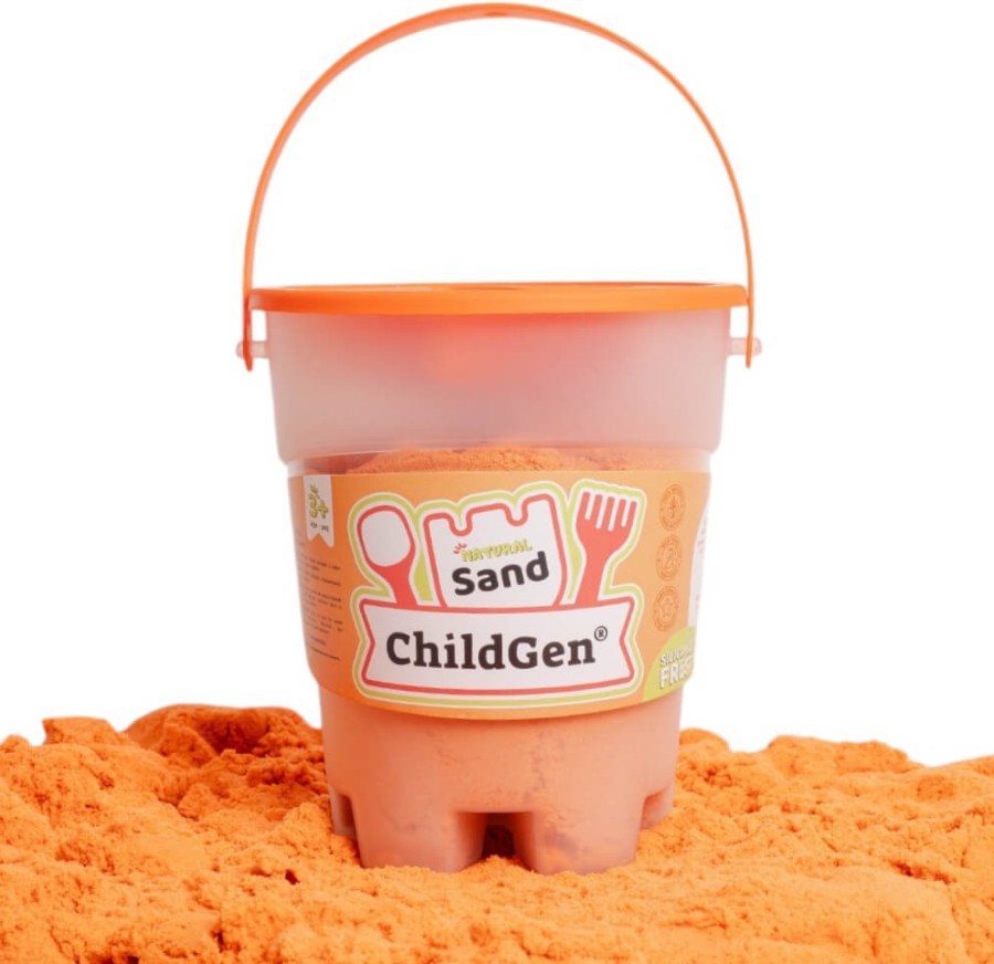 Piasek kinetyczny z foremką, 100% naturalny POMARAŃCZOWY, 500g / ChildGen