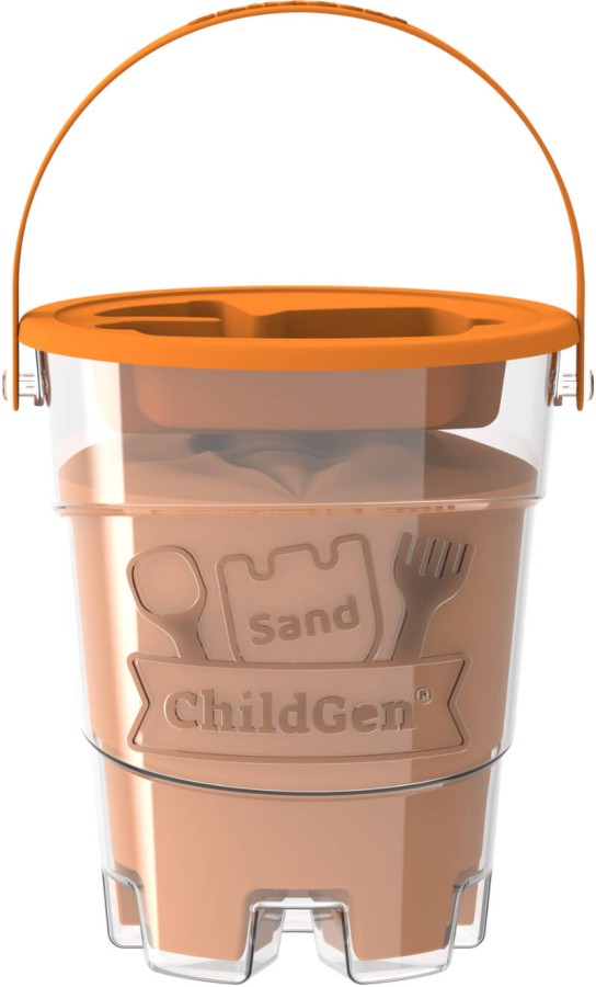 Piasek kinetyczny z foremką, 100% naturalny POMARAŃCZOWY, 500g / ChildGen