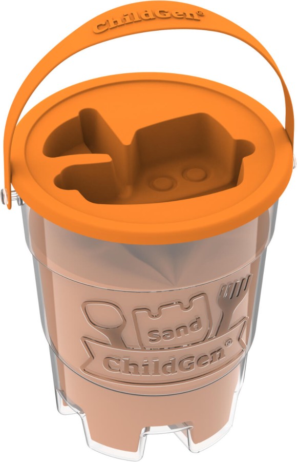 Piasek kinetyczny z foremką, 100% naturalny POMARAŃCZOWY, 500g / ChildGen