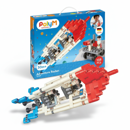 Klocki konstrukcyjne Rakieta 138 el., 2+ /  PolyM