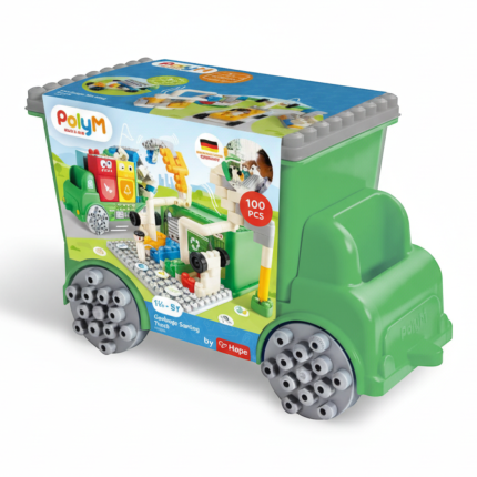 Klocki konstrukcyjne w aucie Śmieciarka 100 el., 18m+ /  PolyM