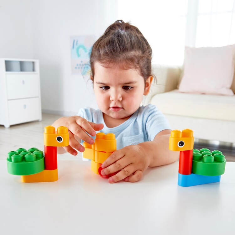 Klocki konstrukcyjne Ptaki i zwierzęta 13 el., 18m+ /  PolyM