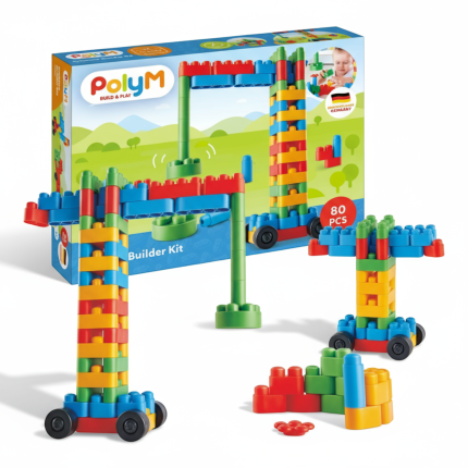 Klocki konstrukcyjne Zestaw kreatywny Pojazdy budowlane 80 el., 18m+ /  PolyM