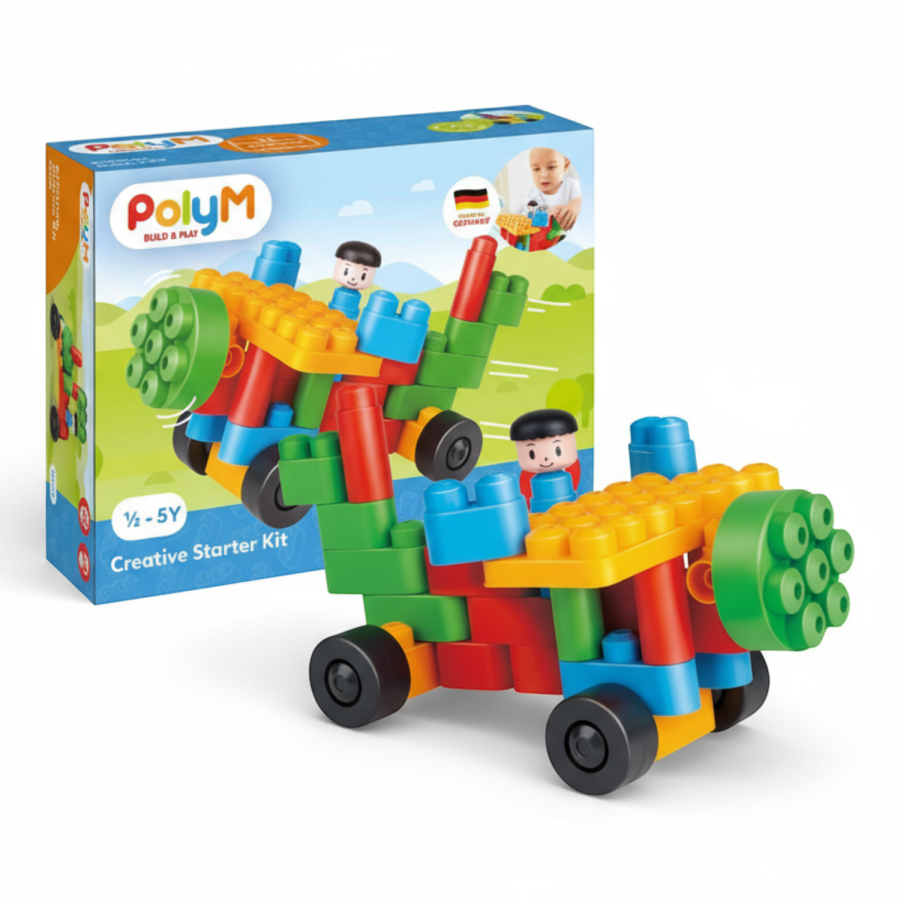 Klocki konstrukcyjne Kreatywny zestaw startowy 25 el., 18m+ /  PolyM