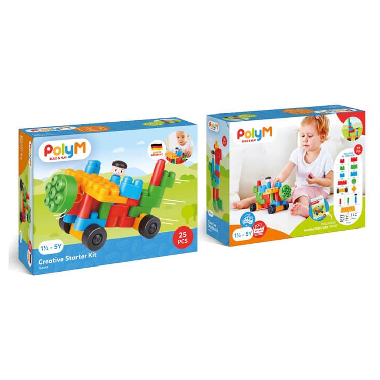 Klocki konstrukcyjne Kreatywny zestaw startowy 25 el., 18m+ /  PolyM