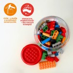Klocki konstrukcyjne w pudełku Zestaw małego konstruktora 128 el., 18m+ /  PolyM