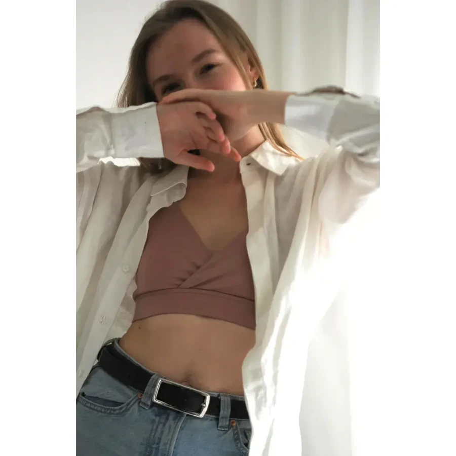 Nieprzemakalny biustonosz do karmienia piersią dropless. rose gold / dropless.