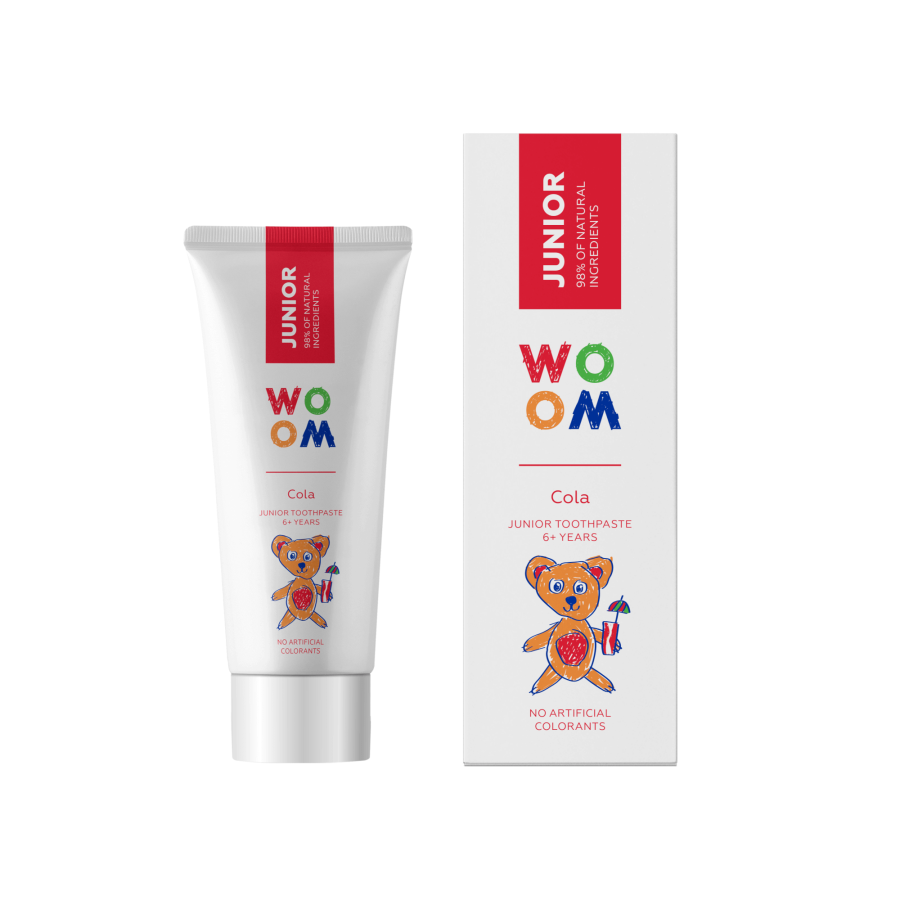 Naturalna pasta do zębów dla dzieci w wieku 6+ lat o smaku gumy balonowej, 50 ml / WOOM